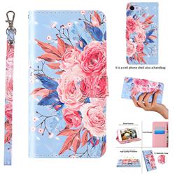 Rose Flower 3D Painted Leather Wallet Case for Google Pixel 3A