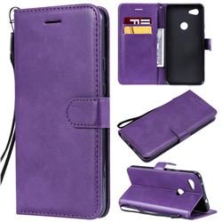 Retro Greek Classic Smooth PU Leather Wallet Phone Case for Google Pixel 3A XL - Purple