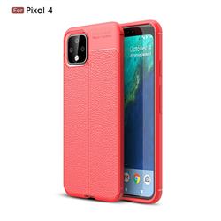 Luxury Auto Focus Litchi Texture Silicone TPU Back Cover for Google Pixel 4 - Red