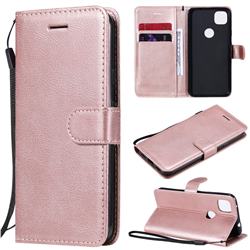 Retro Greek Classic Smooth PU Leather Wallet Phone Case for Google Pixel 4a - Rose Gold