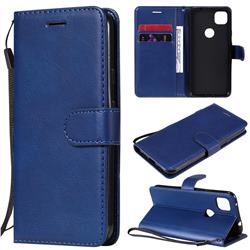 Retro Greek Classic Smooth PU Leather Wallet Phone Case for Google Pixel 4a - Blue
