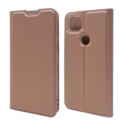 Ultra Slim Card Magnetic Automatic Suction Leather Wallet Case for Google Pixel 4a - Rose Gold