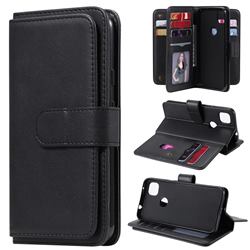 Multi-function Ten Card Slots and Photo Frame PU Leather Wallet Phone Case Cover for Google Pixel 4a - Black
