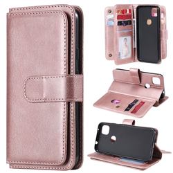 Multi-function Ten Card Slots and Photo Frame PU Leather Wallet Phone Case Cover for Google Pixel 4a - Rose Gold