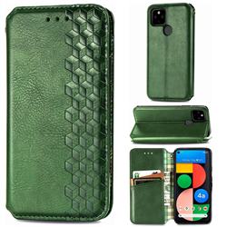 Ultra Slim Fashion Business Card Magnetic Automatic Suction Leather Flip Cover for Google Pixel 4a 5G - Green