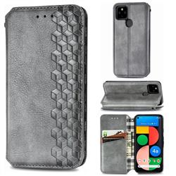 Ultra Slim Fashion Business Card Magnetic Automatic Suction Leather Flip Cover for Google Pixel 4a 5G - Grey