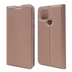 Ultra Slim Card Magnetic Automatic Suction Leather Wallet Case for Google Pixel 4a 5G - Rose Gold
