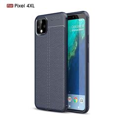Luxury Auto Focus Litchi Texture Silicone TPU Back Cover for Google Pixel 4 XL - Dark Blue