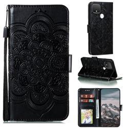 Intricate Embossing Datura Solar Leather Wallet Case for Google Pixel 5 - Black