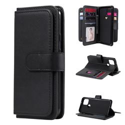 Multi-function Ten Card Slots and Photo Frame PU Leather Wallet Phone Case Cover for Google Pixel 5 - Black
