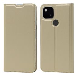 Ultra Slim Card Magnetic Automatic Suction Leather Wallet Case for Google Pixel 5A - Champagne