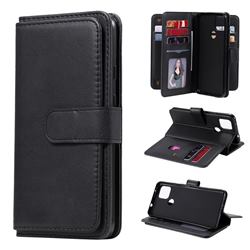 Multi-function Ten Card Slots and Photo Frame PU Leather Wallet Phone Case Cover for Google Pixel 5 XL - Black
