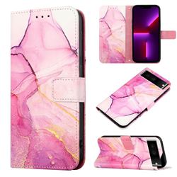Pink Purple Marble Leather Wallet Protective Case for Google Pixel 7