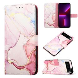 Rose Gold Marble Leather Wallet Protective Case for Google Pixel 7