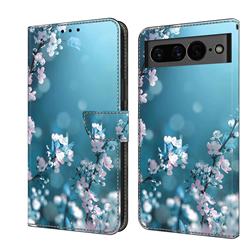 Plum Blossom Crystal PU Leather Protective Wallet Case Cover for Google Pixel 7