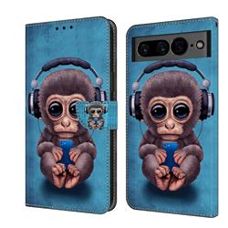 Cute Orangutan Crystal PU Leather Protective Wallet Case Cover for Google Pixel 7