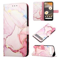 Rose Gold Marble Leather Wallet Protective Case for Google Pixel 7A