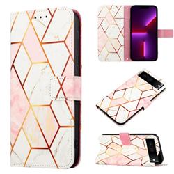 Pink White Marble Leather Wallet Protective Case for Google Pixel 7 Pro