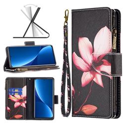 Lotus Flower Binfen Color BF03 Retro Zipper Leather Wallet Phone Case for Google Pixel 7 Pro