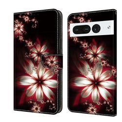 Red Dream Flower Crystal PU Leather Protective Wallet Case Cover for Google Pixel 7 Pro