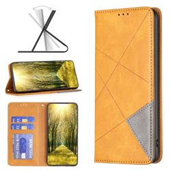 Prismatic Slim Magnetic Sucking Stitching Wallet Flip Cover for Google Pixel 8 Pro - Yellow