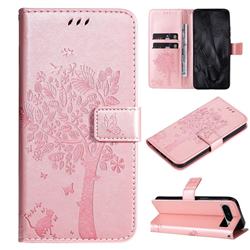 Embossing Butterfly Tree Leather Wallet Case for Google Pixel 8 Pro - Rose Pink