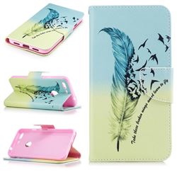 Feather Bird Leather Wallet Case for Google Pixel XL