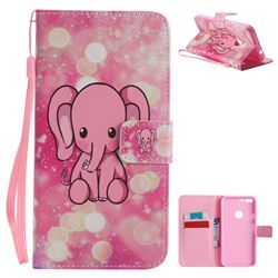 Pink Elephant PU Leather Wallet Case for Google Pixel XL