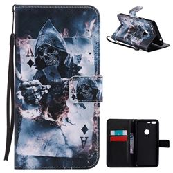 Skull Magician PU Leather Wallet Case for Google Pixel XL
