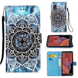 Underwater Mandala Matte Leather Wallet Phone Case for Samsung Galaxy Xcover 5