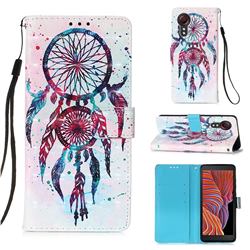 ColorDrops Wind Chimes 3D Painted Leather Wallet Case for Samsung Galaxy Xcover 5