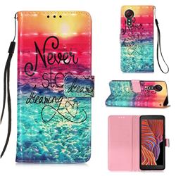 Colorful Dream Catcher 3D Painted Leather Wallet Case for Samsung Galaxy Xcover 5