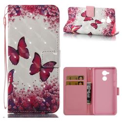 Rose Butterfly 3D Painted Leather Wallet Case for Huawei Enjoy 6s Honor 6C Nova Smart