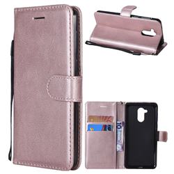 Retro Greek Classic Smooth PU Leather Wallet Phone Case for Huawei Enjoy 6s Honor 6C Nova Smart - Rose Gold
