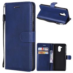 Retro Greek Classic Smooth PU Leather Wallet Phone Case for Huawei Enjoy 6s Honor 6C Nova Smart - Blue