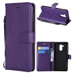 Retro Greek Classic Smooth PU Leather Wallet Phone Case for Huawei Enjoy 6s Honor 6C Nova Smart - Purple