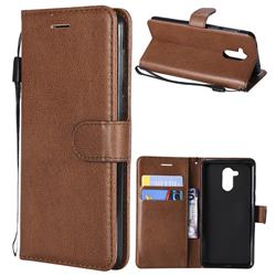 Retro Greek Classic Smooth PU Leather Wallet Phone Case for Huawei Enjoy 6s Honor 6C Nova Smart - Brown