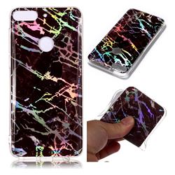 Black Brown Marble Pattern Bright Color Laser Soft TPU Case for HTC Desire 12+ Plus (6.0 inch)