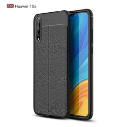 Luxury Auto Focus Litchi Texture Silicone TPU Back Cover for Huawei Enjoy 10s - Black