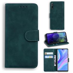 Retro Classic Skin Feel Leather Wallet Phone Case for Huawei Enjoy 10s - Green