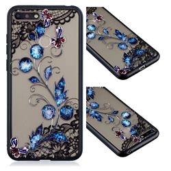 Butterfly Lace Diamond Flower Soft TPU Back Cover for Huawei Enjoy 8E
