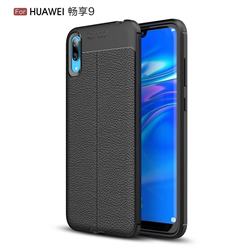 Luxury Auto Focus Litchi Texture Silicone TPU Back Cover for Huawei Enjoy 9 - Black