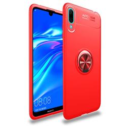 Auto Focus Invisible Ring Holder Soft Phone Case for Huawei Enjoy 9 - Red
