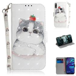 Cute Tomato Cat 3D Painted Leather Wallet Phone Case for Huawei Enjoy 9