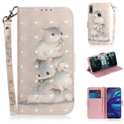 Three Squirrels 3D Painted Leather Wallet Phone Case for Huawei Enjoy 9