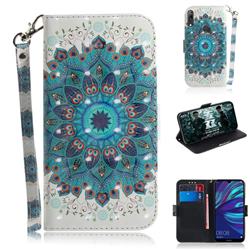 Peacock Mandala 3D Painted Leather Wallet Phone Case for Huawei Enjoy 9