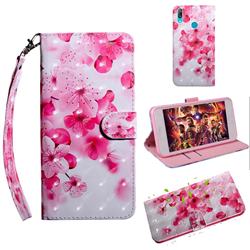 Peach Blossom 3D Painted Leather Wallet Case for Huawei Enjoy 9
