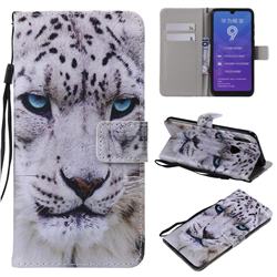 White Leopard PU Leather Wallet Case for Huawei Enjoy 9