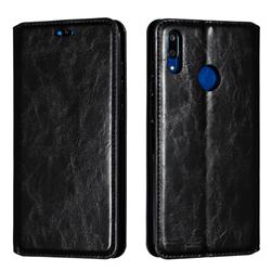Retro Slim Magnetic Crazy Horse PU Leather Wallet Case for Huawei Enjoy 9 - Black