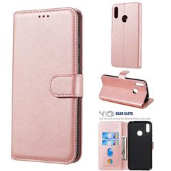 Retro Calf Matte Leather Wallet Phone Case for Huawei Enjoy 9 - Pink
